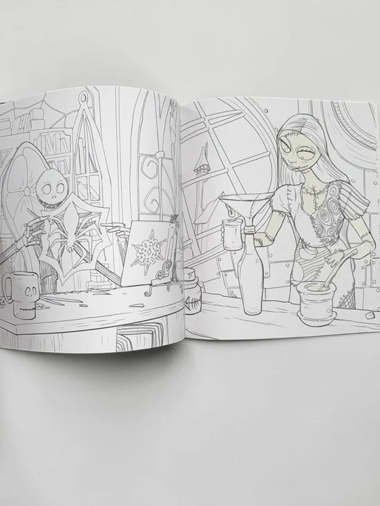 Disney Nightmare Before Christmas Glow Coloring Book + Floriographic Garden Set - Picture 11 of 14